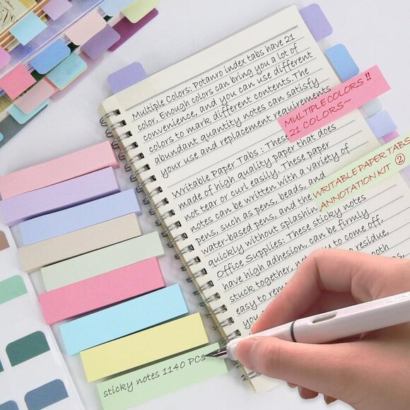 Small Sticky Notes Colourful Book Tabs Small Self Stick Pad for Office 1140 PCS - Picture 2 of 7